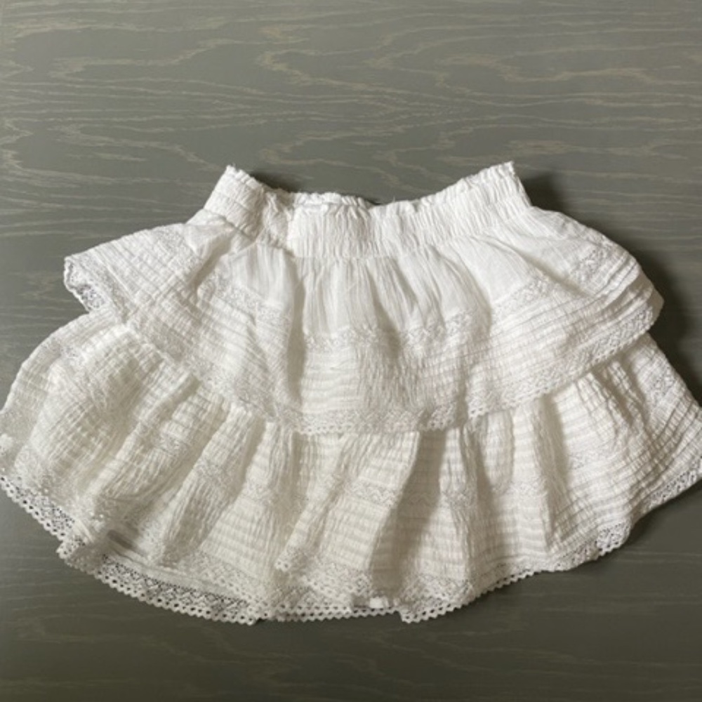 White Ruffle Mini Skirt